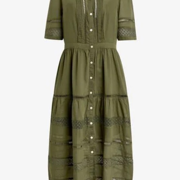 GAP Lace Button-Front Midi Dress - Picture 4 of 4